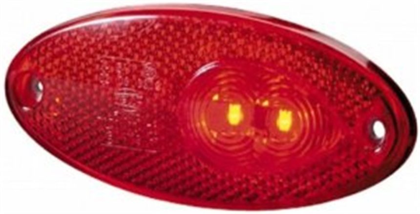 Hella contourlicht inbouw LED rood met reflector 100x45mm