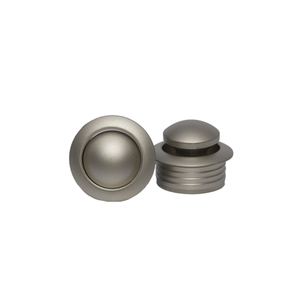 Gimeg pushlock Mini drukknop met rozet grijs (2 stuks)
