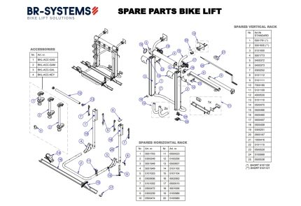 BR-systems Bike lift Wagon profile for lock 200mm machined ano
