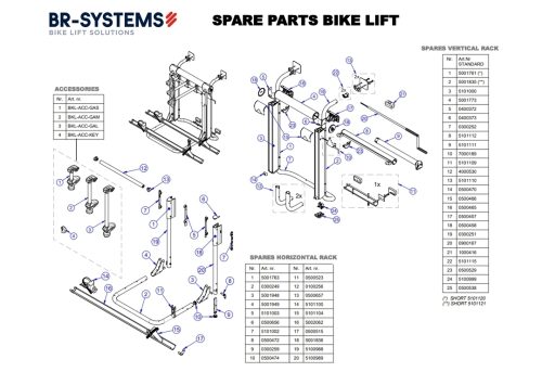 BR-sysyems Bike lift tiltplate vertical lock RH